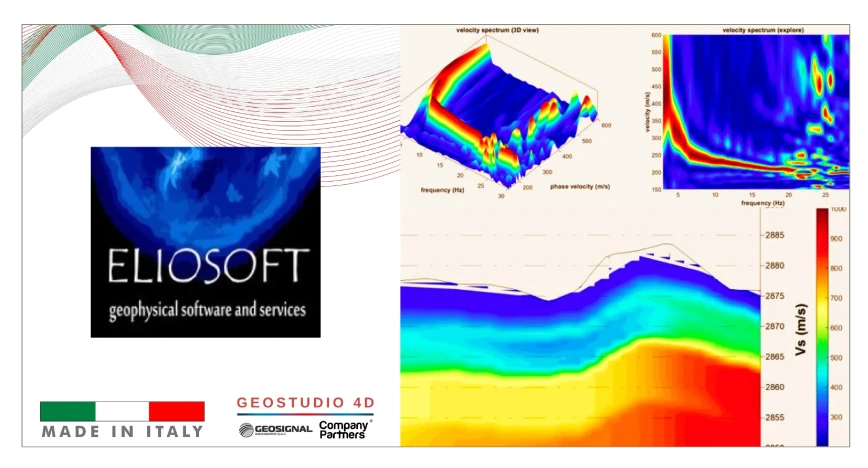 WinMASW de Eliosoft: perfiles sísmicos y análisis de ondas superficiales